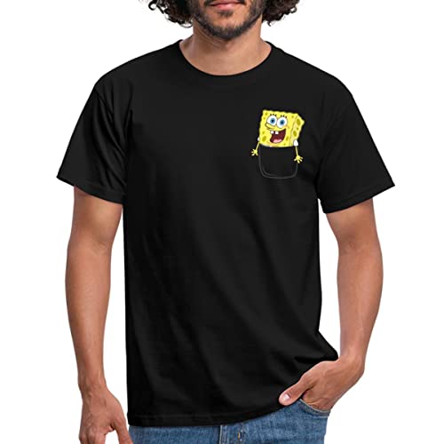 Spreadshirt Spongebob Schwammkopf Ich Bin Bereit Brustmotiv Männer T-Shirt, XXL, Schwarz von Spreadshirt