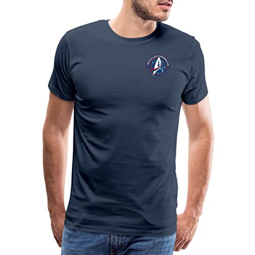 Spreadshirt Star Trek Discovery Abzeichen Sternenflotte Klein Männer Premium T-Shirt, XXL, Navy von Spreadshirt