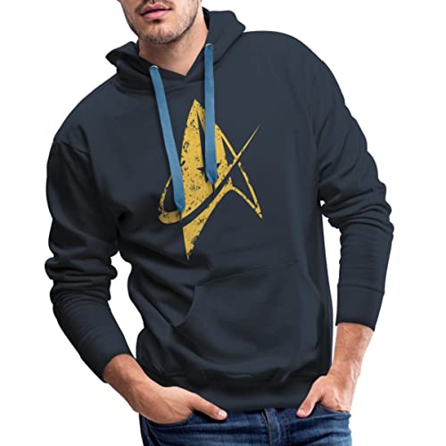 Spreadshirt Star Trek Discovery Delta Abzeichen Gold Männer Premium Hoodie, M, Navy von Spreadshirt