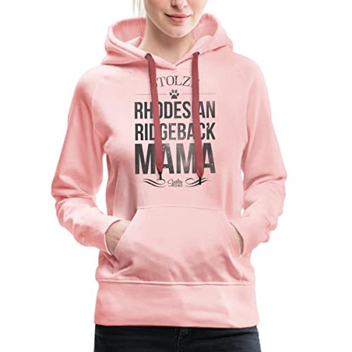 Spreadshirt Stolze Rhodesian Ridgeback Mama Frauchen Frauen Premium Hoodie, M, Kristallrosa von Spreadshirt