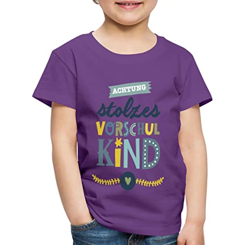 Spreadshirt Stolzes Vorschulkind Kita Abgang Kinder Premium T-Shirt, 110/116 (4 Jahre), Lila von Spreadshirt