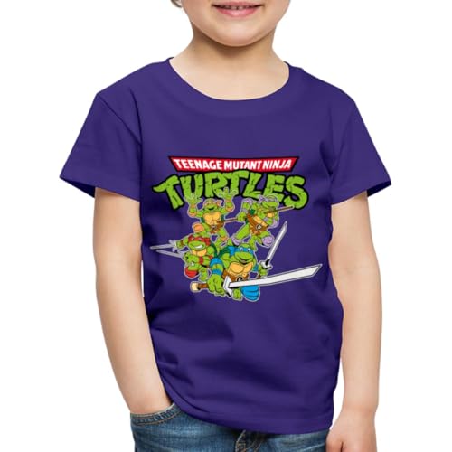 Spreadshirt Teenage Mutant Ninja Turtles Logo Kinder Premium T-Shirt, 98/104 (2 Jahre), Lila von Spreadshirt