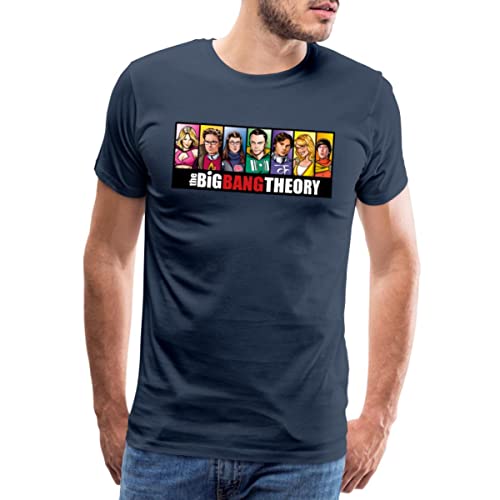 Spreadshirt The Big Bang Theory Frisuren Köpfe Team TBBT Männer Premium T-Shirt, 4XL, Navy von Spreadshirt