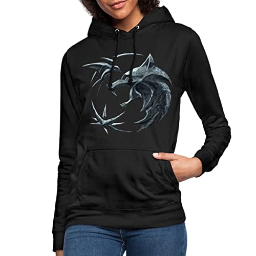 Spreadshirt The Witcher Emblem Logo Geralt, Ciri Und Yennefer Frauen Hoodie, XL, Schwarz von Spreadshirt