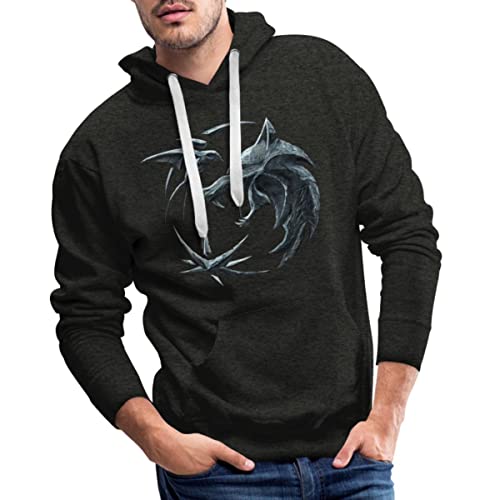 Spreadshirt The Witcher Emblem Logo Geralt, Ciri Und Yennefer Männer Premium Hoodie, L, Anthrazit von Spreadshirt