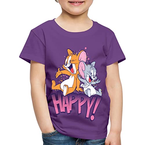 Spreadshirt Tom Und Jerry Jerry und Nibbles Kinder Premium T-Shirt, 110/116 (4 Jahre), Lila von Spreadshirt