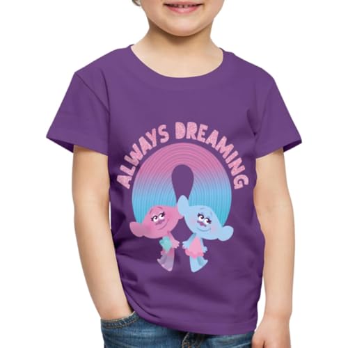 Spreadshirt Trolls Always Dreaming Trolls Kinder Premium T-Shirt, 134/140 (8 Jahre), Lila von Spreadshirt