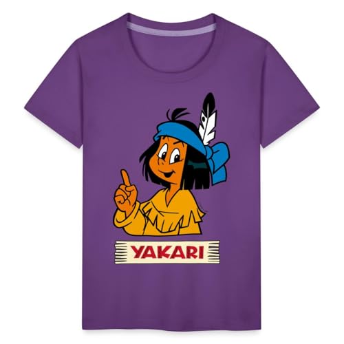 Spreadshirt Yakari Kinder Premium T-Shirt, 122/128 (6 Jahre), Lila von Spreadshirt