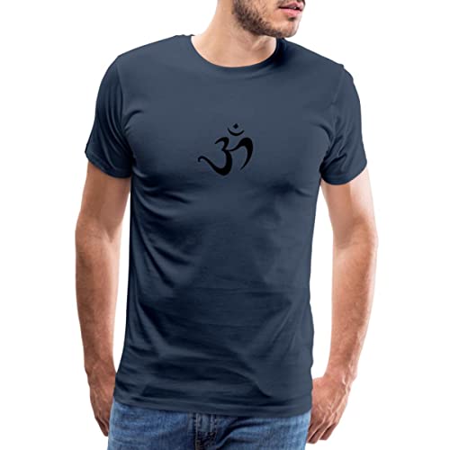 Spreadshirt Yoga Om Zeichen Meditation Männer Premium T-Shirt, L, Navy von Spreadshirt