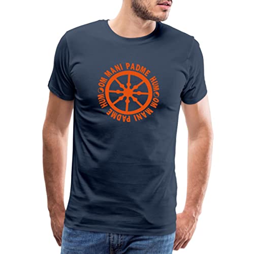 Spreadshirt lebensrad mit Mantra om mani Padme hum Männer Premium T-Shirt, XL, Navy von Spreadshirt