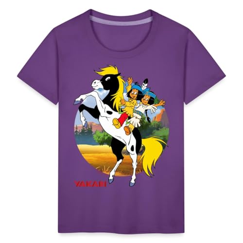 Spreadshirt Yakari Kleiner Donner Kinder Premium T-Shirt, 98/104 (2 Jahre), Lila von Spreadshirt