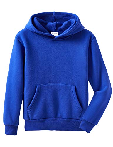 Spring&Gege Jungen Fleece Kapuzenpullover Langarm Pullover Basic Einfarbig Sweatshirts Hoodie für Kinder, Königsblau, 9-10 Jahre von Spring&Gege