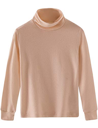 Spring&Gege Mädchen Solid Rollkragenpullover Baumwolle Langarm Shirt Kinder Base Layer Basic Tops Beige 140 146, L Spring&Gege Mädchen Solid Rollkragenpullover Baumwolle Langarm Shirt Kinder Base Layer Basic Tops Beige 140 146, L von Spring&Gege