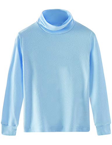 Spring&Gege Mädchen Solid Rollkragenpullover Baumwolle Langarm Shirt Kinder Base Layer Basic Tops Himmelblau 164 170, XXL Spring&Gege Mädchen Solid Rollkragenpullover Baumwolle Langarm Shirt Kinder Base Layer Basic Tops Himmelblau 164 170, XXL von Spring&Gege