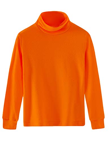 Spring&Gege Mädchen Solid Rollkragenpullover Baumwolle Langarm Shirt Kinder Base Layer Basic Tops Orange 164 170, XXL Spring&Gege Mädchen Solid Rollkragenpullover Baumwolle Langarm Shirt Kinder Base Layer Basic Tops Orange 164 170, XXL von Spring&Gege