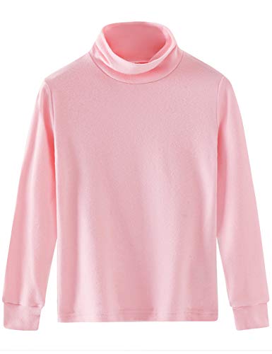Spring&Gege Mädchen Solid Rollkragenpullover Baumwolle Langarm Shirt Kinder Base Layer Basic Tops Rosa 140 146, L Spring&Gege Mädchen Solid Rollkragenpullover Baumwolle Langarm Shirt Kinder Base Layer Basic Tops Rosa 140 146, L von Spring&Gege