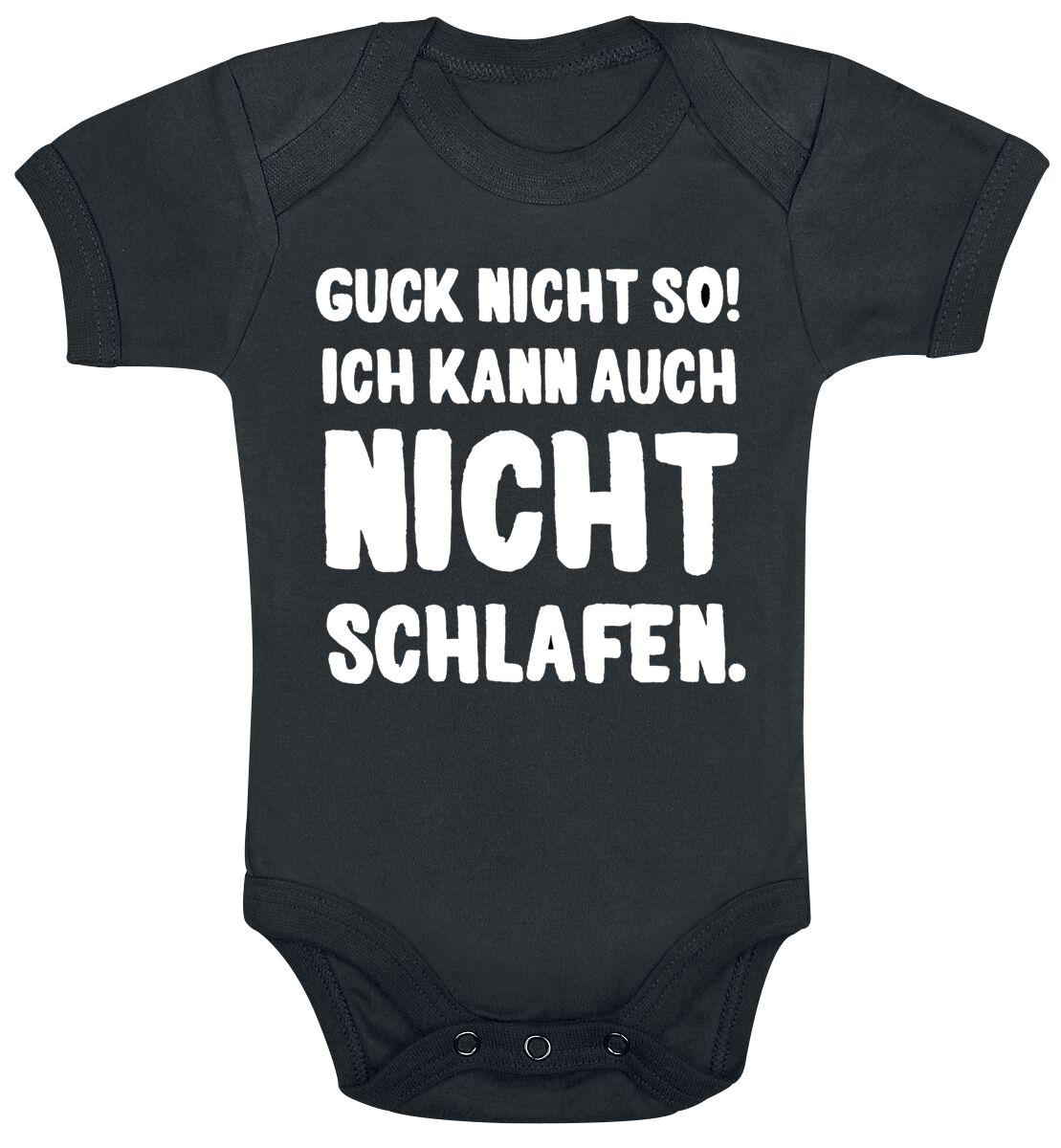 Sprüche Body für Babys - Guck nicht so! Ich kann auch nicht schlafen - für Mädchen & Jungen - schwarz von Sprüche