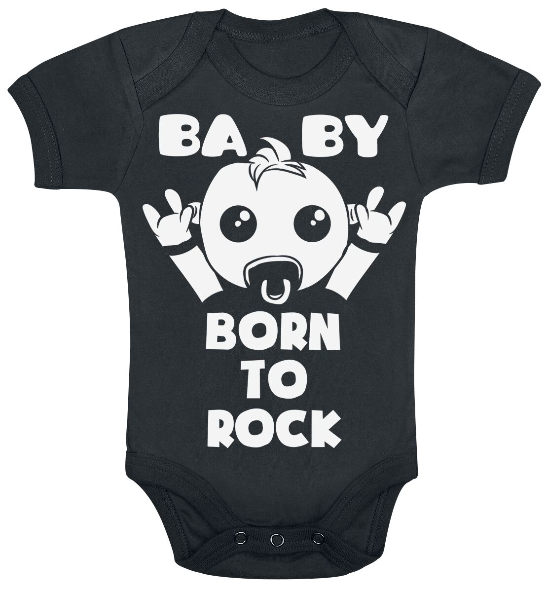 Sprüche Body für Babys - Kids - Born To Rock - für Mädchen & Jungen - schwarz von Sprüche