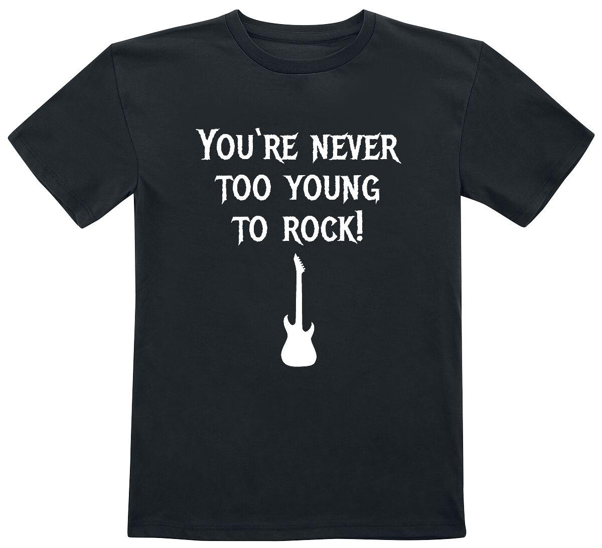 Sprüche T-Shirt - Kids - You're Never Too Young To Rock! - 104 bis 164 - für Mädchen & Jungen - Größe 164 - schwarz von Sprüche