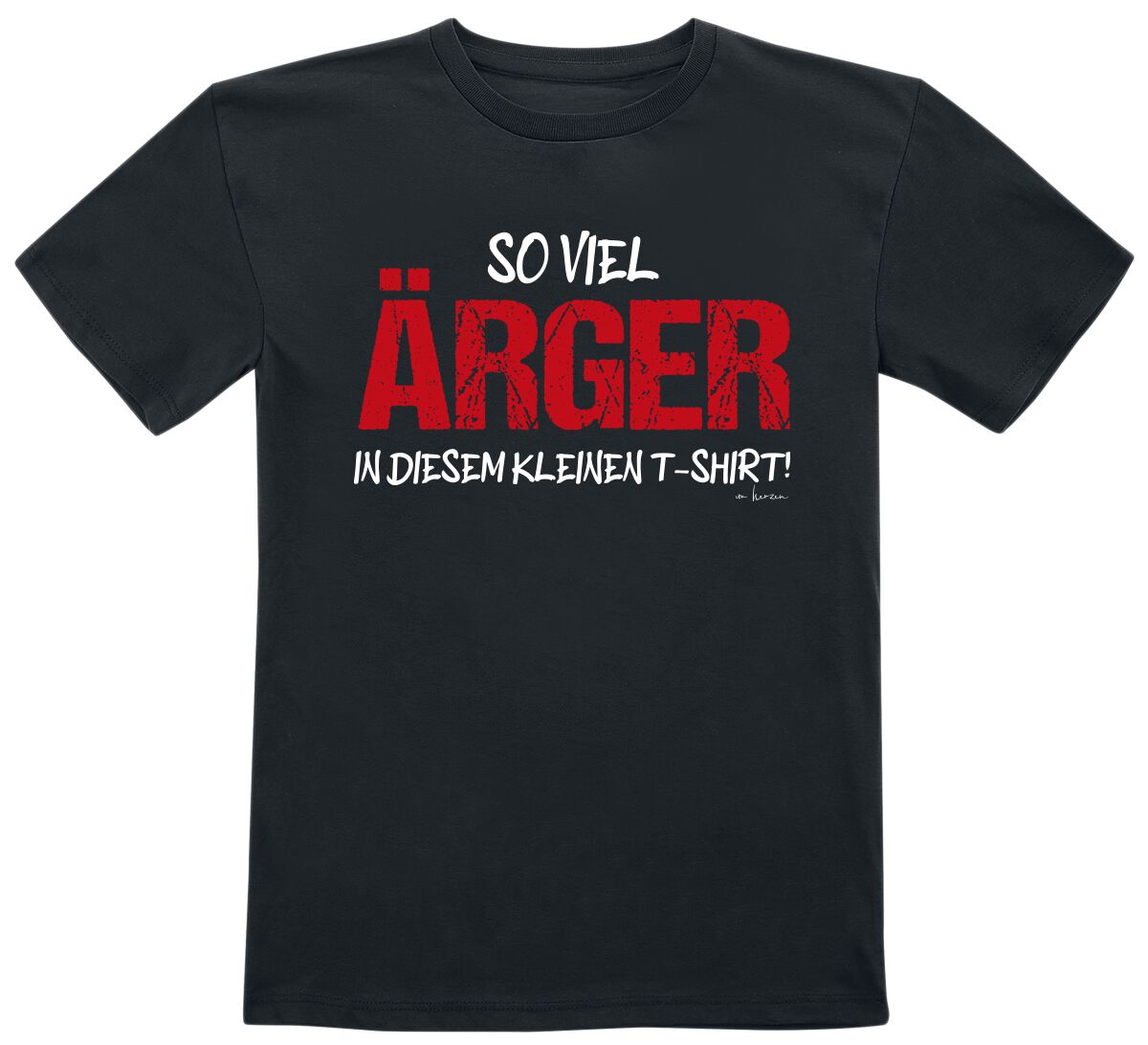 Sprüche T-Shirt - So viel Ärger in diesem kleinen T-Shirt! - 128 bis 164 - für Mädchen & Jungen - Größe 164 - schwarz von Sprüche