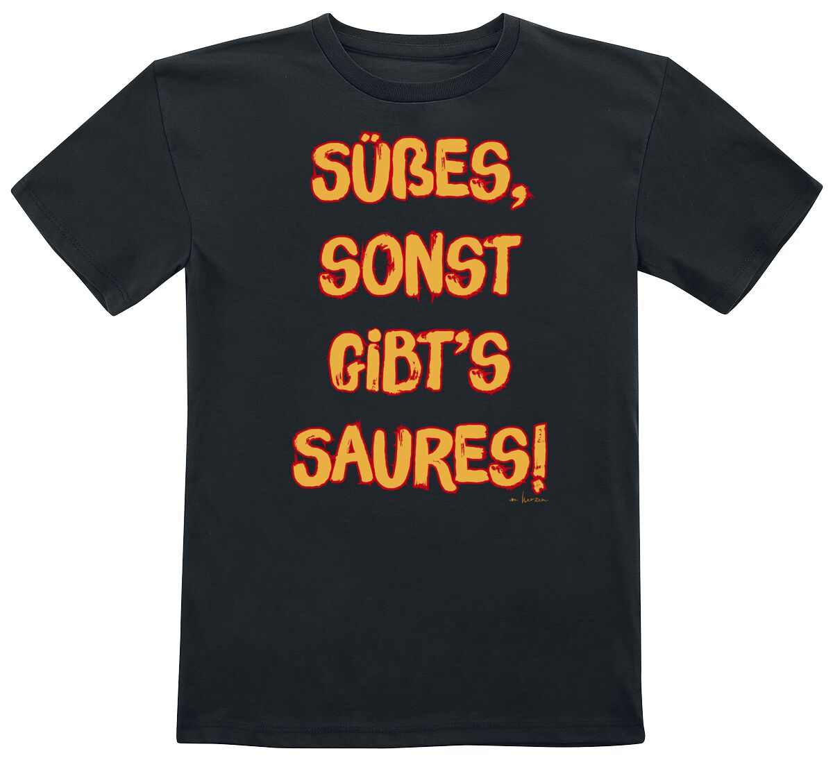 Sprüche T-Shirt für Kinder - Süßes, sonst gibt's Saures - für Mädchen & Jungen - schwarz von Sprüche