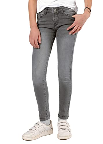 Staccato Mädchen Skinny Jeans Big Fit - elastisch, weitenverstellbarer Bund, 5-Pocket-Style - Farben: Grau, Blau, Dunkelblau, Größen: 134-176 (as3, Numeric, Numeric_146, Plus, Mid Grey) von Staccato