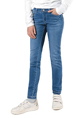 Staccato Mädchen Skinny Jeans Regular Fit - elastisch, weitenverstellbarer Bund, 5-Pocket-Style - Farben: Grau, Blau, Dunkelblau, Größen: 92-176 (as3, Numeric, Numeric_152, Regular, Mid Blue Denim) von Staccato