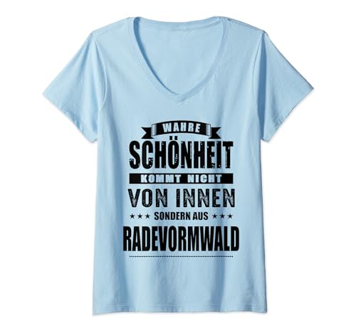Damen Radevormwald Deutschland Stadt Heimat Deutsch T-Shirt mit V-Ausschnitt von Stadt Deutschland Stolz Spruch Deutsche Schönheit