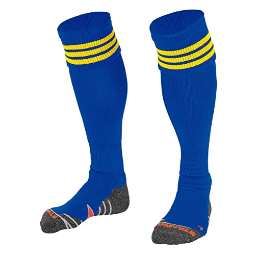 Stanno Sports Socken - Ring Sock - Socken mit Atmungsaktivem Kapazität und Knöchelschutz - Sportsocken - Anatomische Socken mit linken/rechten Indikatoren - Blau - Größe 41/44 von Stanno