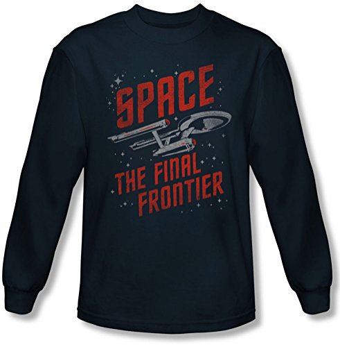 Star Trek - Herren Raumfahrt Longsleeve T-Shirt, X-Large, Navy von Star Trek