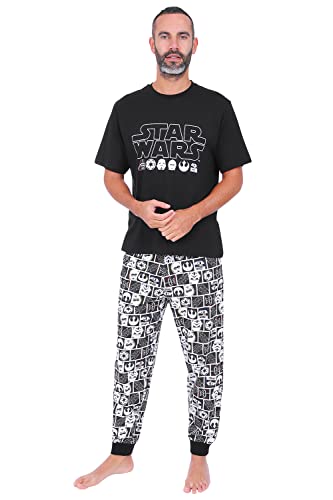 Star Wars Langes Pyjama-Set aus Baumwolle für Herren, Schwarz , M von Star Wars