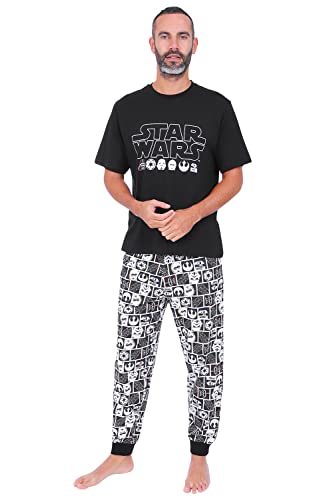 Star Wars Herren-Schlafanzug-Set, lang, Baumwolle, Schwarz , XL von Star Wars