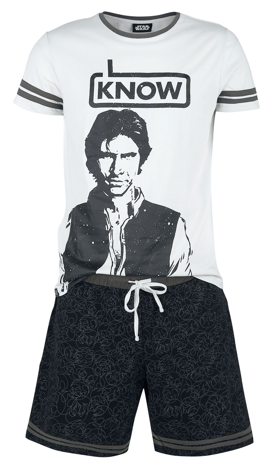 Star Wars Schlafanzug - Han Solo - I Know - S bis XXL - für Männer - Größe M - grau/schwarz  - EMP exklusives Merchandise! von Star Wars