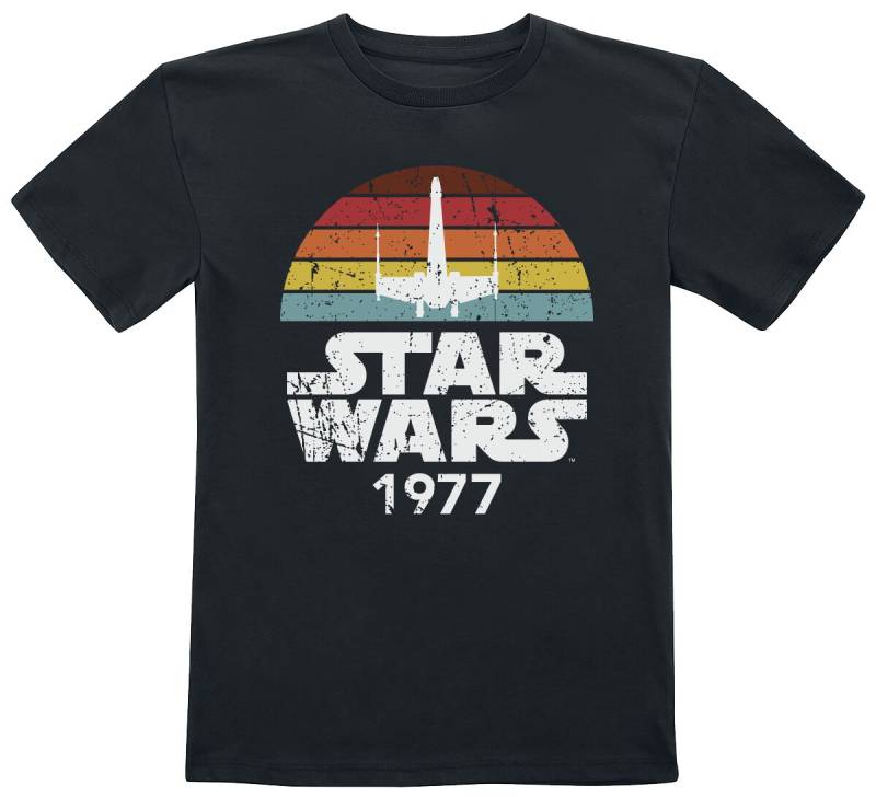 Star Wars T-Shirt für Kinder - Kids - Rainbox X-Wing 1977 - für Mädchen & Jungen - schwarz  - Lizenzierter Fanartikel von Star Wars