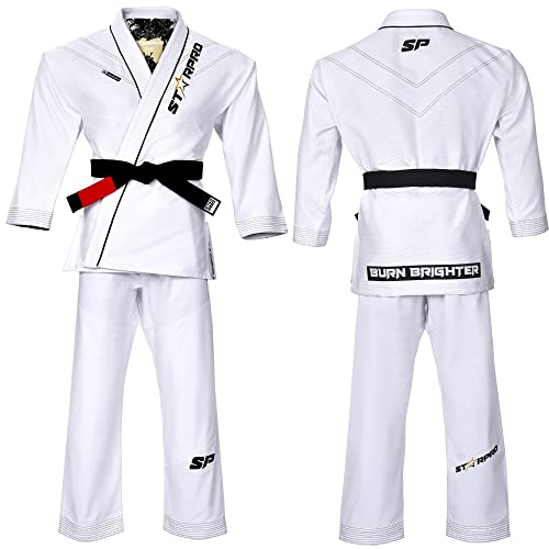 Starpro Ronin BJJ Gi 355 Gramm - Power Baumwollmischung - Weiß und Schwarz - Preshrunk Professional Martial Arts Kimono für Training und Wettkampf - Männer & Frauen von Starpro