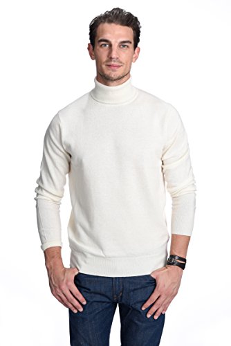 State Cashmere Pullover aus 100% reinem Kaschmir mit Rollkragen für Herren-XXL-Weiß von State Cashmere