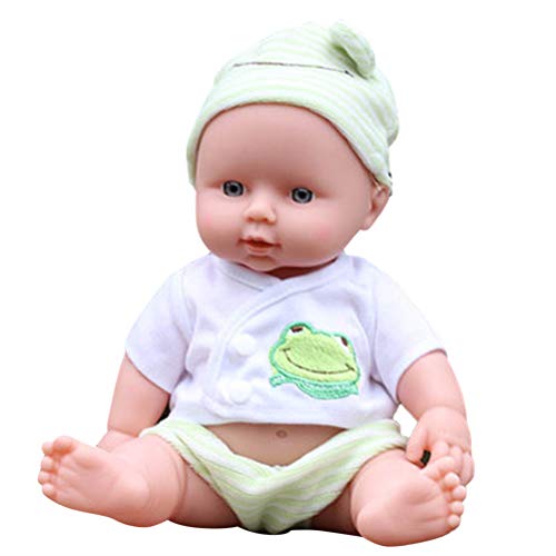 Stecto 12inch 30cm African Baby Doll Vinyl Newborn Baby Boy Doll with Clothing Hat Lifelike Baby Play Doll Newborn Baby Toys Birthday Gift for Kids Boys Girls von Stecto