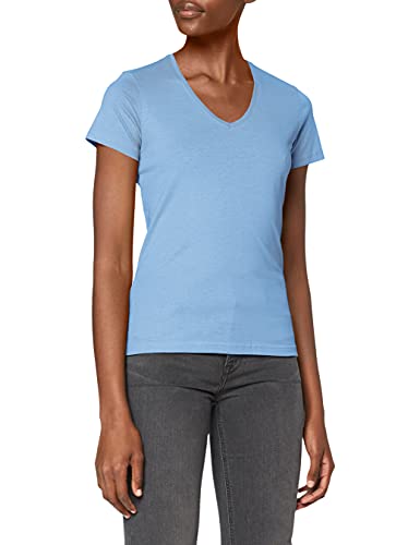 Stedman Apparel Damen Regular Fit T-Shirt Classic-T V-neck/ST2700, Blau - Hellblau, Gr. 36 (Herstellergröße: S) von Stedman