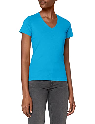 Stedman Apparel Damen Regular Fit T-Shirt Classic-T V-neck/ST2700, Blau - Ozeanblau, Gr. 40 (Herstellergröße: L) von Stedman