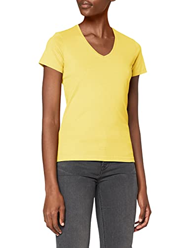 Stedman Apparel Damen Regular Fit T-Shirt Classic-T V-neck/ST2700, Gelb - Gelb, Gr. 42 (Herstellergröße: XL) von Stedman