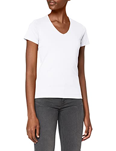 Stedman Apparel Damen Regular Fit T-Shirt Classic-T V-neck/ST2700, Weiß - Weiß, Gr. 36 (Herstellergröße: S) von Stedman