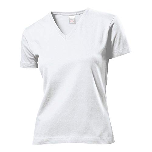 Stedman - Classic V-Neck T-Shirt Women XL,White von Stedman