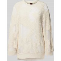 Stefanel Pullover mit Rundhalsausschnitt in semitransparentem Design in Offwhite, Größe L von Stefanel