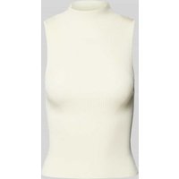 Stefanel Tanktop mit Stehkragen in Offwhite, Größe M von Stefanel