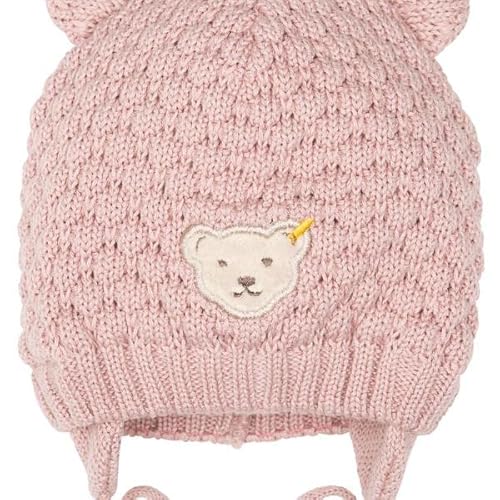 Steiff Baby Girls Mütze ohne Bommel Hat, Silver PINK, 43 von Steiff