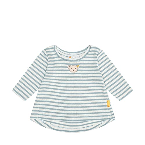 Steiff Baby-Mädchen Langarm Teddykopf ohne Squeezer T-Shirt, Sterling Blue, 80 von Steiff