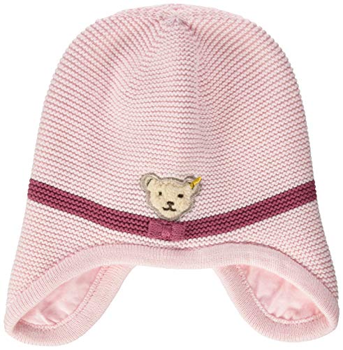 Steiff Baby-Mädchen mit süßer Teddybärapplikation Mütze, Rosa (Barely Pink 2560), 039 von Steiff