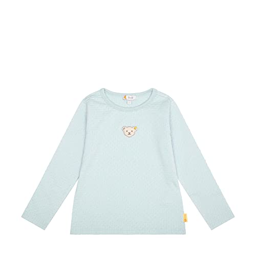 Steiff Girl's T Langarm Teddykopf ohne Squeezer Shirt, Sterling Blue, 98 von Steiff