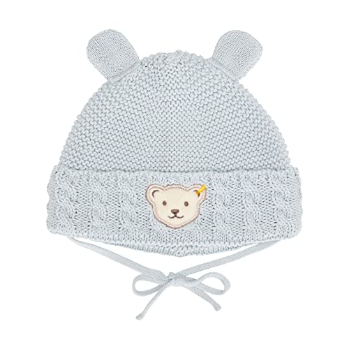 Steiff Unisex Baby Basic Bommel Beanie-Mütze, Celestial Blue, 39 von Steiff