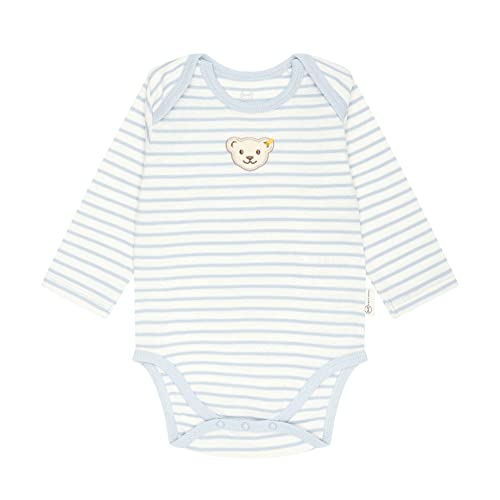 Steiff Unisex Baby Body amerikanischer Kragen Langarm Unterwäsche, Celestial Blue, 86 von Steiff